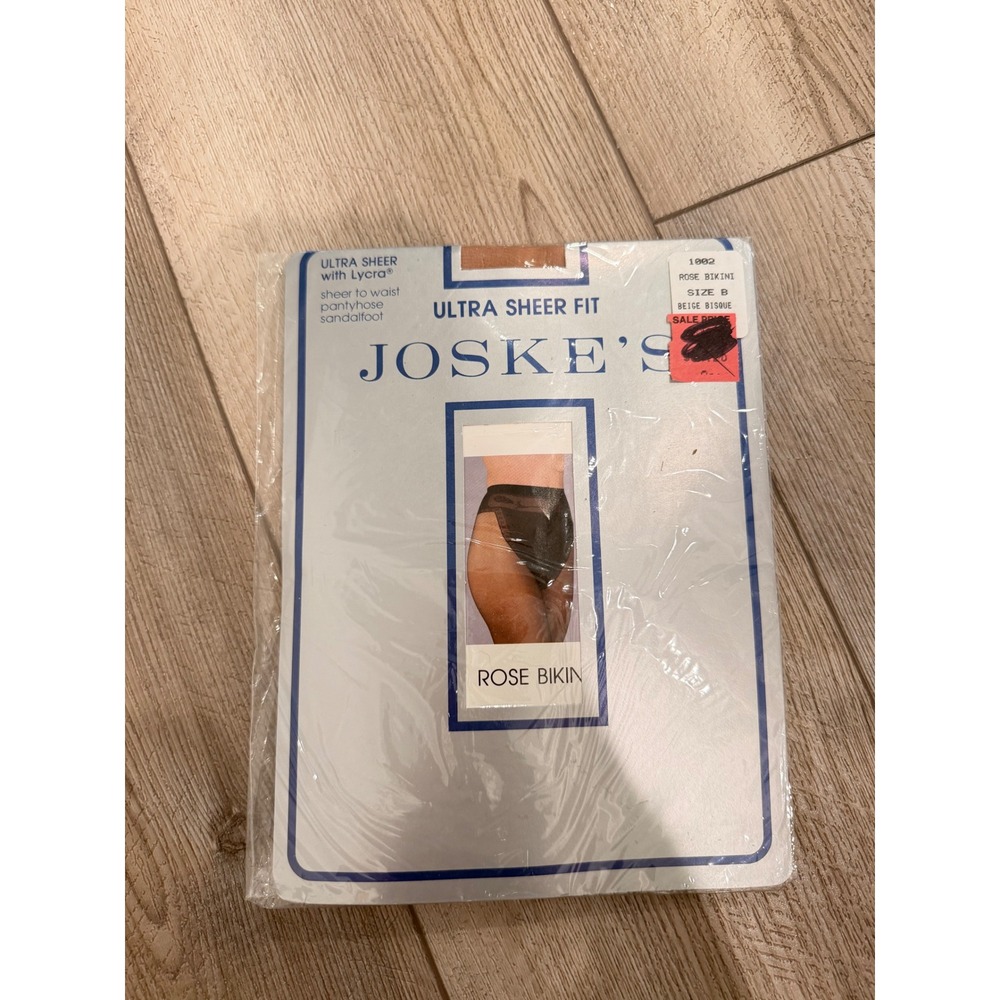 Joske's Vintage Ultra Sheer Fit Pantyhose Beige Bisque Rose Bikini Size B NIP